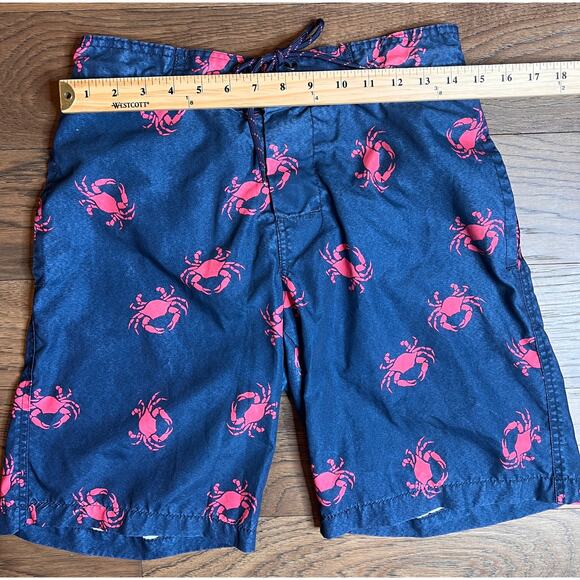 Men's Swim Trunks Blue Crab Print Drawstring Elastic‎ Waist Casual Shorts - Picture 4 of 10